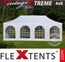 Reklamtält FleXtents Xtreme Vintage Style 4x8m Vit, inkl. 6 sidor